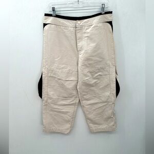 MARC JACOBS rare motorcycle  cotton high rise cream pocket side zip capri pant 6